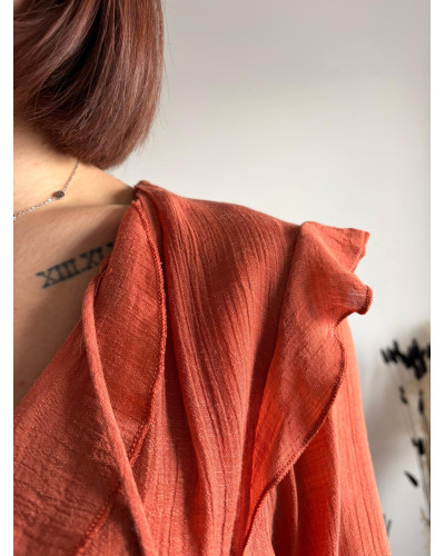 SABRINA | Robe fluide brique