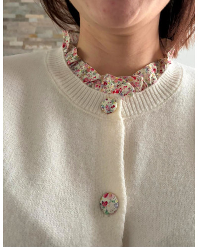 ELIO | Gilet en maille écru boutonné