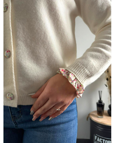 ELIO | Gilet en maille écru boutonné