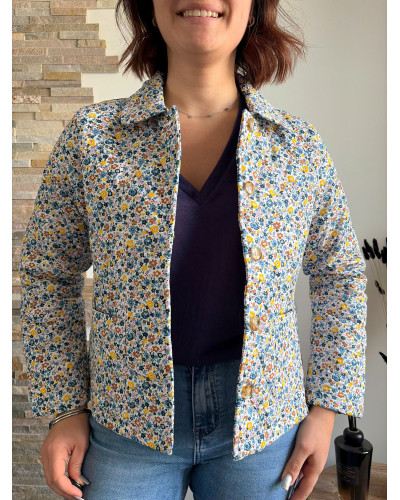 EMELINE | Veste matelassée liberty bleu - So Pretty