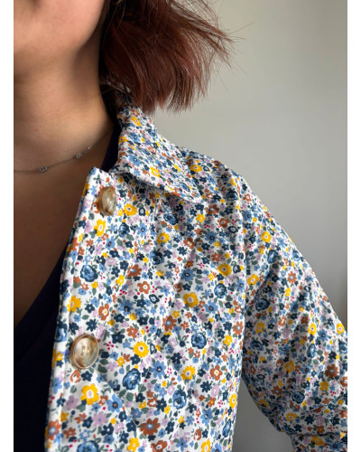 EMELINE | Veste matelassée liberty bleu - So Pretty
