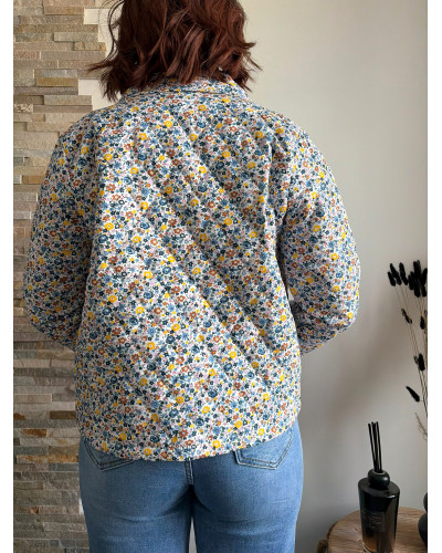 EMELINE | Veste matelassée liberty bleu - So Pretty