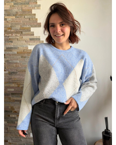 ARTHUR | Pull jacquard bleu ciel