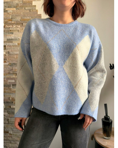 ARTHUR | Pull jacquard bleu ciel