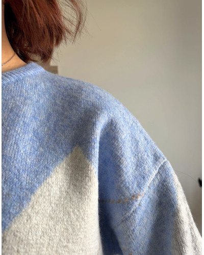 ARTHUR | Pull jacquard bleu ciel