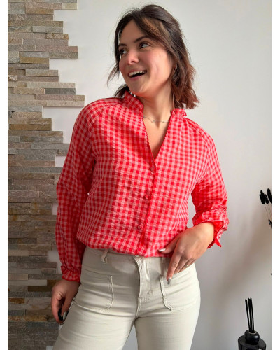 ISALINE | Blouse vichy rose