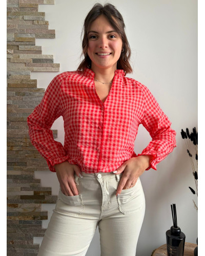 ISALINE | Blouse vichy rose