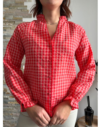 ISALINE | Blouse vichy rose