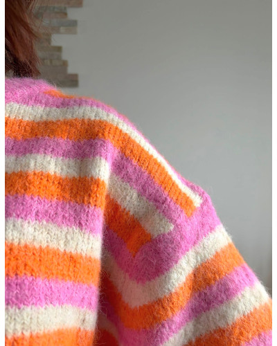 MARCEAU | Pull rayé rose et orange