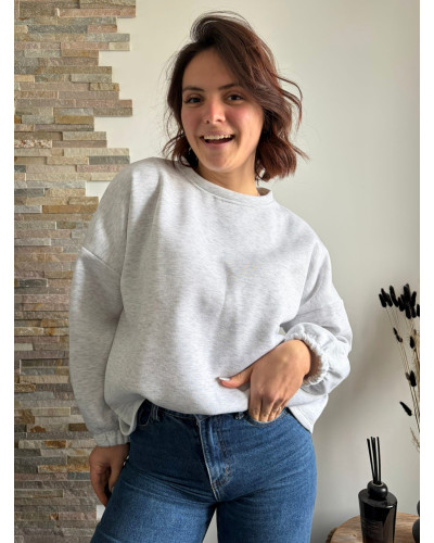 JULIEN | Sweat gris inscription DOG MUM dans le dos