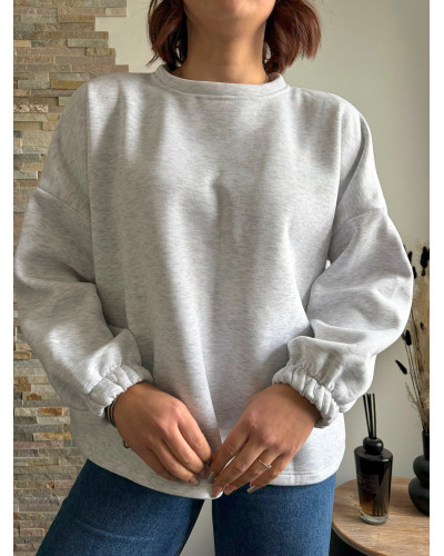 JULIEN | Sweat gris inscription DOG MUM dans le dos