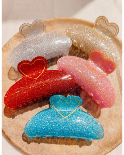 LOVELY | Pince à cheveux coeur à paillettes