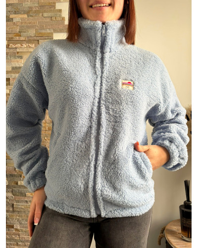 VALERIA | Veste polaire bleue La vie est belle