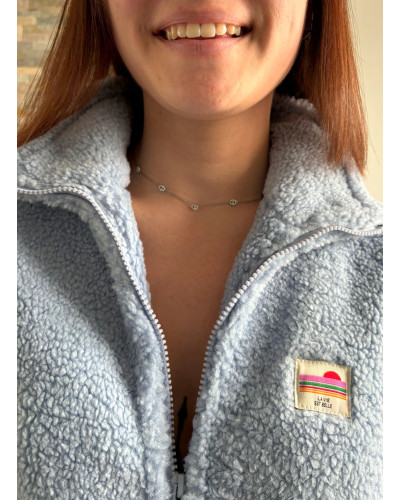 VALERIA | Veste polaire bleue La vie est belle