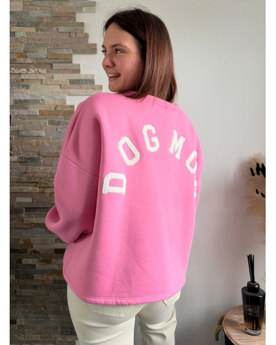 JULIEN | Sweat rose inscription DOG MOM dans le dos
