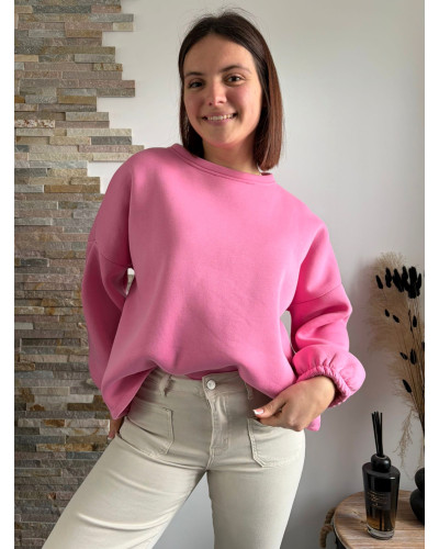 JULIEN | Sweat rose inscription DOG MOM dans le dos