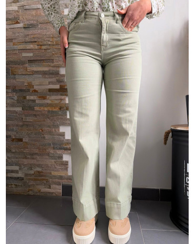 MARCO | Jean wide leg vert amande