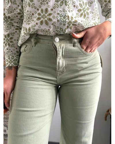 MARCO | Jean wide leg vert amande