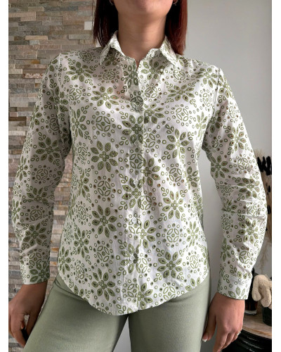 FLEURETTE | Chemise fleurie verte
