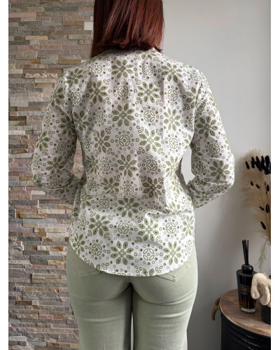 FLEURETTE | Chemise fleurie verte