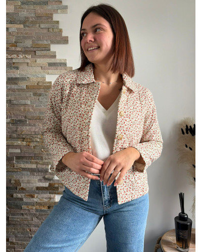 SIDONIE | Veste matelassée fleurie Grande Taille