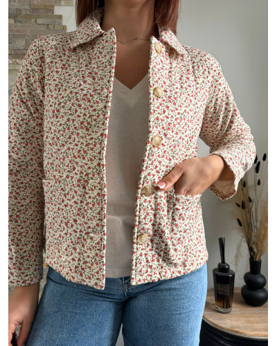 SIDONIE | Veste matelassée fleurie Grande Taille