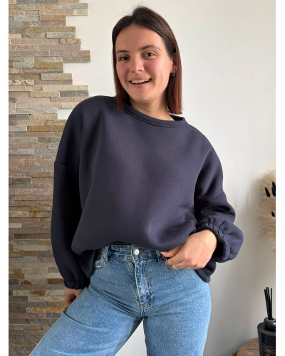 MARLEY | Sweat bleu marine inscription MOMMY dans le dos