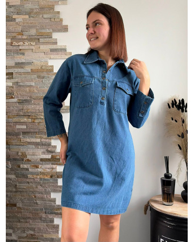 BRITTANY | Robe en jean coupe droite