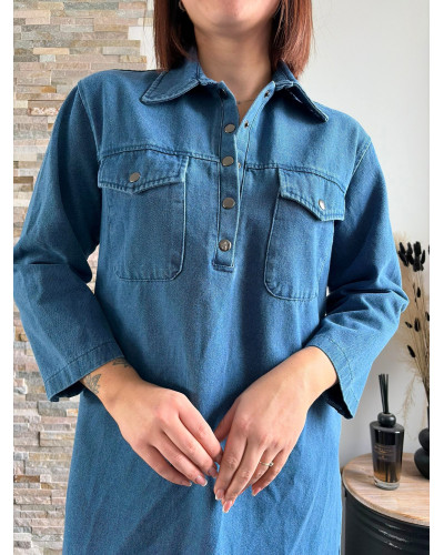 BRITTANY | Robe en jean coupe droite