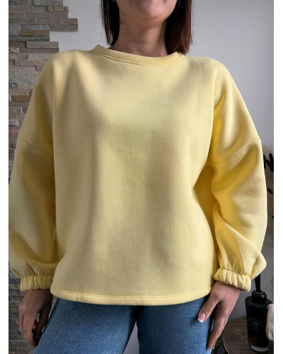 JASMIN | Sweat jaune inscription LOVE dans le dos