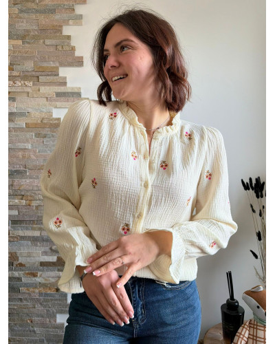 LAURA | Blouse en coton avec broderies