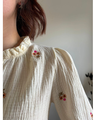 LAURA | Blouse en coton avec broderies