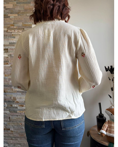 LAURA | Blouse en coton avec broderies