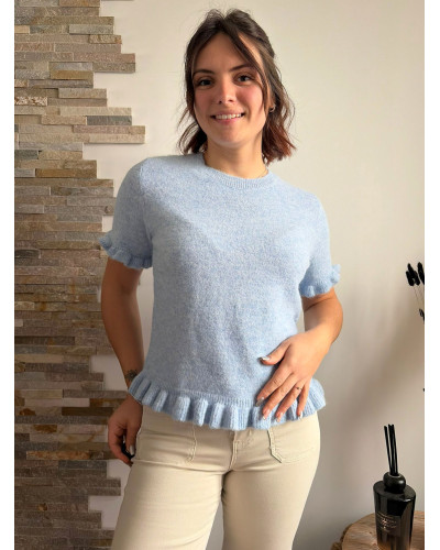 EMILIO | Pull manches courtes bleu