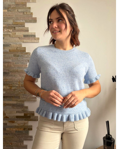 EMILIO | Pull manches courtes bleu