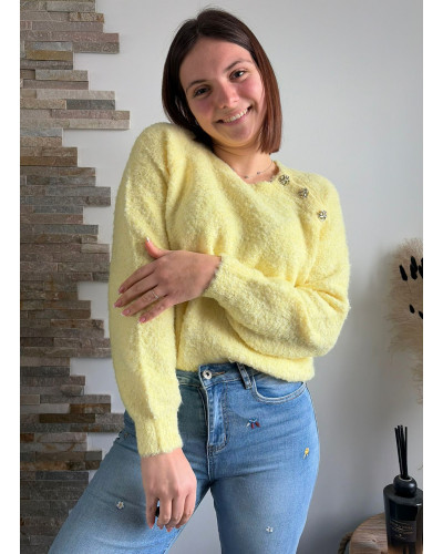 AUGUSTE | Pull jaune bouclette