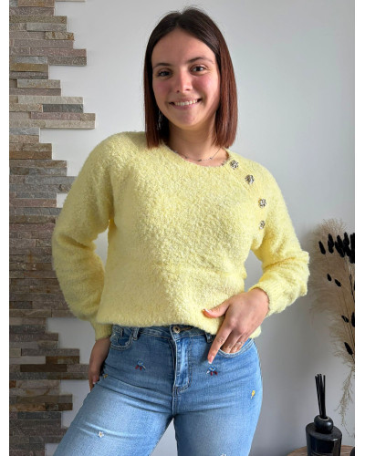 AUGUSTE | Pull jaune bouclette