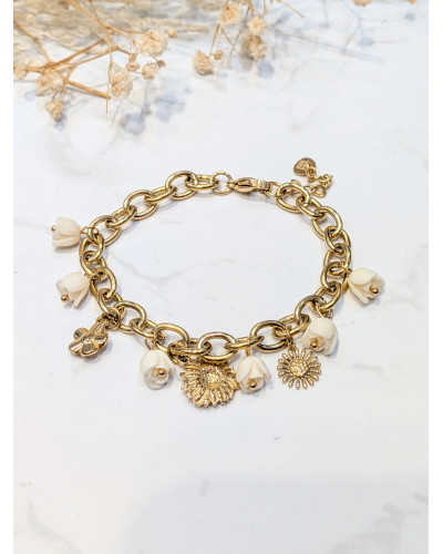 IGOR | Bracelet acier inoxydable doré à breloques