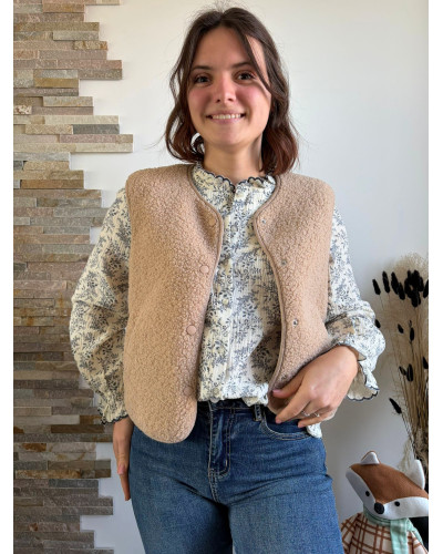 GUILLAUME | Gilet sans manche sherpa beige