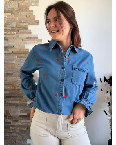 DELPHINE | Chemise en jean avec fraise
