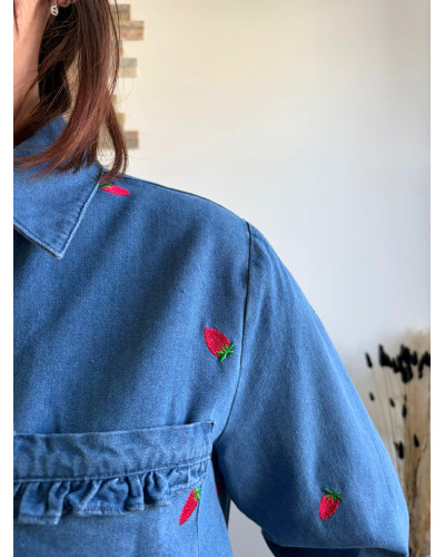 DELPHINE | Chemise en jean avec fraise