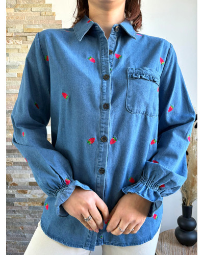 DELPHINE | Chemise en jean avec fraise