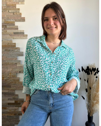 BERNADETTE | Chemise léopard gaze de coton