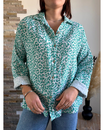 BERNADETTE | Chemise léopard gaze de coton