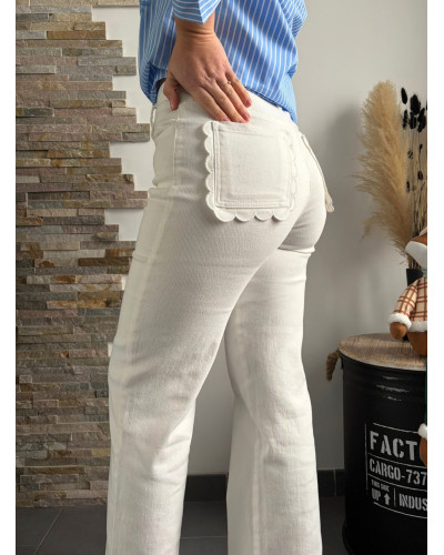 VINCENT | Jean coupe droite blanc