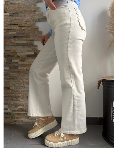 VINCENT | Jean coupe droite blanc