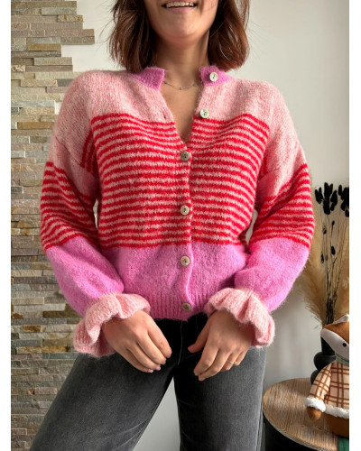 ERIC | Gilet coloré en maille avec rayures