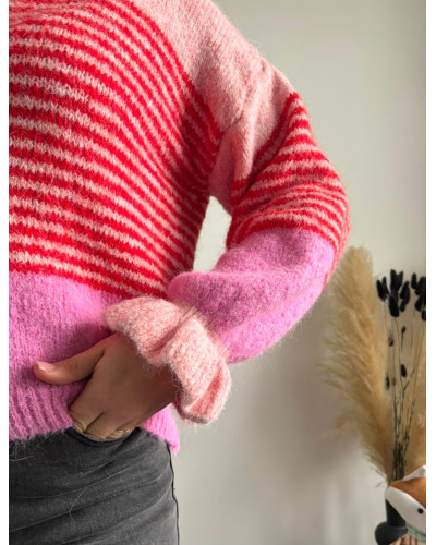 ERIC | Gilet coloré en maille avec rayures