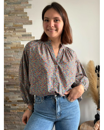 VIOLETTE | Blouse liberty bleu marine