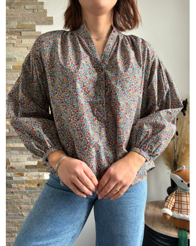 VIOLETTE | Blouse liberty bleu marine